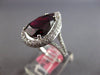 LARGE 7.16CT DIAMOND & AAA RHODOLITE 18KT WHITE GOLD PEAR SHAPE ENGAGEMENT RING