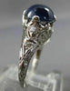 ANTIQUE 2.20CT DIAMOND & AAA CABOCHON SAPPHIRE PLATINUM 3D FILIGREE RING #25804