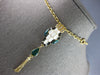 ESTATE LARGE & LONG .40CT DIAMOND & MULTI COLOR ENAMEL 14KT YELLOW GOLD NECKLACE