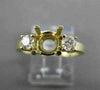 ESTATE .37CT DIAMOND 14KT YELLOW GOLD 3 STONE SEMI MOUNT ENGAGEMENT RING #18365