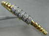 ESTATE 1.20CT DIAMOND 14KT WHITE & YELLOW GOLD 3D SWIRL FLEXIBLE BANGLE BRACELET