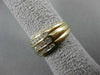 ESTATE WIDE 1.10CT ROUND DIAMOND 14KT YELLOW GOLD 3 ROW WEDDING BAND RING #5958