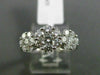 ESTATE WIDE 1.19CT DIAMOND 18KT WHITE GOLD 3D 3 FLOWER PAST PRESENT FURURE RING