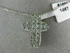 ANTIQUE .40CT ROUND DIAMOND 14KT WHITE GOLD CLASSIC FLOATING CROSS PENDANT #1894