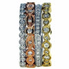ESTATE WIDE 1.58CT DIAMOND 18K TRI COLOR GOLD MULTI BAND FILIGREE STACKABLE RING