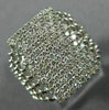 ESTATE LARGE 1.0CT DIAMOND 14KT WHITE GOLD 3D PAVE RECTANGULAR MULTI ROW RING