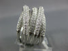 ESTATE EXTRA LARGE 2.37CT DIAMOND 18K WHITE MULTI ROW PAVE CRISS CROSS LOVE RING