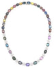 LARGE 115.16CT DIAMOND & AAA MULTI COLOR SAPPHIRE 18K WHITE GOLD FLOWER NECKLACE