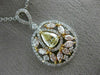 LARGE 2.60CT MULTI COLOR FANCY DIAMOND 18K TRI COLOR GOLD 3D MULTI ROW PENDANT