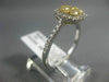 ESTATE .79CT WHITE & FANCY YELLOW DIAMOND 14K TWO TONE 3D GOLD PROMISE LOVE RING