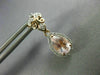 1.75CT DIAMOND & AAA MORGANITE 14KT WHITE & ROSE GOLD TEAR DROP HANGING EARRINGS