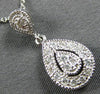 ESTATE .27CT DIAMOND 14KT WHITE GOLD 3D CLASSIC PAVE TEAR DROP FLOATING PENDANT