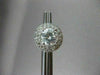 ANTIQUE 1.96CT DIAMOND 14KT WHITE GOLD FILIGREE HALO STUD EARRINGS AMAZING #2708