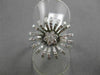 ANTIQUE LARGE 1.05CT DIAMOND 18KT WHITE GOLD 3D SUNFLOWER FUN COCKTAIL RING