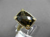 ESTATE MASSIVE 6.92CT DIAMOND & SMOKY TOPAZ 14KT YELLOW GOLD HALO FILIGREE RING