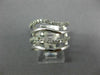 ESTATE WIDE .47CT DIAMOND 14K WHITE GOLD 3D MULTI ROW SWIRL FUN ANNIVERSARY RING