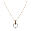 ESTATE .47CT DIAMOND 18KT WHITE & ROSE GOLD CIRCLE OF LIFE FUN FLOATING PENDANT