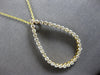 LARGE 1.01CT DIAMOND 14KT YELLOW GOLD 3D CLASSIC OPEN TEAR DROP FLOATING PENDANT