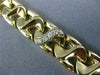 ANTIQUE WIDE .40CT DIAMOND 14KT WHITE & YELLOW GOLD SWIRL LINK BRACELET #18710