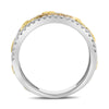 ESTATE WIDE .69CT DIAMOND 14K TRI COLOR GOLD 3D MULTI LOVE KNOT ANNIVERSARY RING