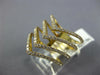 ESTATE LARGE .82CT DIAMOND 18K YELLOW GOLD 3D CLASSIC MULTI ROW V SHAPE FUN RING