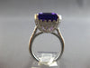 ESTATE EXTRA LARGE 10.43CT DIAMOND & AAA AMETHYST 14K WHITE GOLD ENGAGEMENT RING