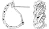 0.25CT DIAMOND 14KT WHITE GOLD 3D MULTI LEAF CRISS CROSS CLIP ON HANGING EARRINGS