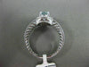 ESTATE 1.03CT DIAMOND & AQUAMARINE 14KT WHITE GOLD FILIGREE OVAL ENGAGEMENT RING