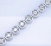 1.45CT DIAMOND 14KT WHITE GOLD ROUND 4 PRONG CIRCULAR FILIGREE TENNIS BRACELET