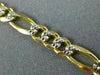 ESTATE LONG 14KT WHITE & YELLOW GOLD DIAMOND CUT FIGARO WOMEN'S BRACELET #22841