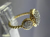 ESTATE .73CT DIAMOND 14KT WHITE & YELLOW GOLD 3D ROUND & SQUARE PAVE ROPE RING