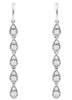 ESTATE .20CT DIAMOND 14KT WHITE GOLD ROUND TEAR DROP CHANDELIER HANGING EARRINGS