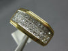 WIDE 2.06CT DIAMOND 14KT YELLOW GOLD CLASSIC 3 ROW PRINCESS INVISIBLE MENS RING