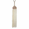 LARGE .72CT DIAMOND & AAA SOUTH SEA PEARL 18KT ROSE GOLD MULTI TASSEL PENDANT