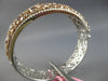 LARGE GIA 20.12CT WHITE & PINK DIAMOND 18KT WHITE & ROSE GOLD 3D BANGLE BRACELET