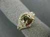 LARGE 1.56CT WHITE & CHOCOLATE FANCY DIAMOND 14K ROSE GOLD HEART ENGAGEMENT RING