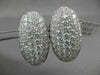 ESTATE LARGE 7.07CTW DIAMOND 18KT WHITE GOLD OVAL FILIGREE PAVE CLIP ON EARRINGS