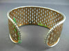 ESTATE LARGE 1.10CT DIAMOND 14KT 2 TONE GOLD MULTI WAVE FILIGREE BANGLE BRACELET