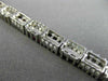 ESTATE WIDE 9.24CT DIAMOND & AAA MULTI GEM 14K WHITE GOLD SQUARE TENNIS BRACELET