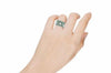 LARGE 1.03CT DIAMOND & GREEN ENAMEL 18KT WHITE GOLD 3D MULTI HEART ETERNITY RING
