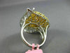 EXTRA LARGE 7.21CT WHITE & FANCY YELLOW DIAMOND 18K 2 TONE GOLD HEART LOVE RING