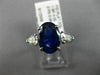 ESTATE LARGE EGL 5.03CT DIAMOND & AAA SAPPHIRE PLATINUM 3 STONE ENGAGEMENT RING