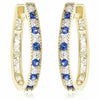 1.33CT DIAMOND & AAA SAPPHIRE 18KT YELLOW GOLD 3D MILGRAIN HANGING EARRINGS