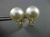 ESTATE LARGE .40CT DIAMOND 18KT GOLD 3D SOUTH SEA PEARL CLASSIC CLIP ON EARRINGS
