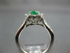 .96CT DIAMOND & AAA COLUMBIAN EMERALD 14K WHITE GOLD FLOWER HALO ENGAGEMENT RING