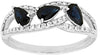 ESTATE .99CT DIAMOND & AAA SAPPHIRE 14KT WHITE GOLD PEAR SHAPE & ROUND FUN RING