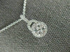 ESTATE .35CT DIAMOND 18KT WHITE GOLD 3D ROUND CLUSTER HALO FLOATING PENDANT
