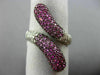 ESTATE WIDE 2.76CT DIAMOND & AAA PINK SAPPHIRE 18K WHITE & BLACK GOLD SNAKE RING