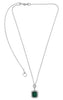 ESTATE 2.73CT DIAMOND & AAA EMERALD 14KT WHITE GOLD SQUARE HALO OCTAGON NECKLACE