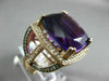 LARGE 13.81CT CHOCOLATE FANCY DIAMOND & AAA AMETHYST 14KT WHITE GOLD SQUARE RING